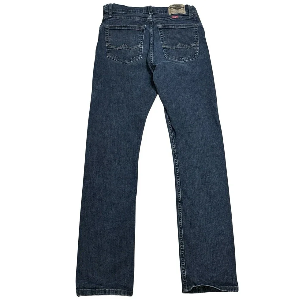 Wrangler Men’s Straight Fit With Stretch Dark Denim Jeans 30x32 Western Workwear